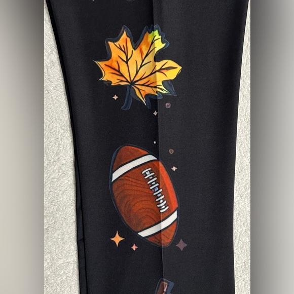 🏈 Halloween Print High Waist Workout Leggings, Casual Skinny - Picture 8 of 11